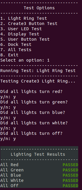 ROS tests